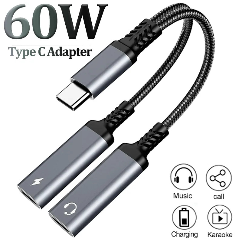 OTG 2 IN 1 USB C Splitter to D - Earphone Splitter Jack 评论和价格